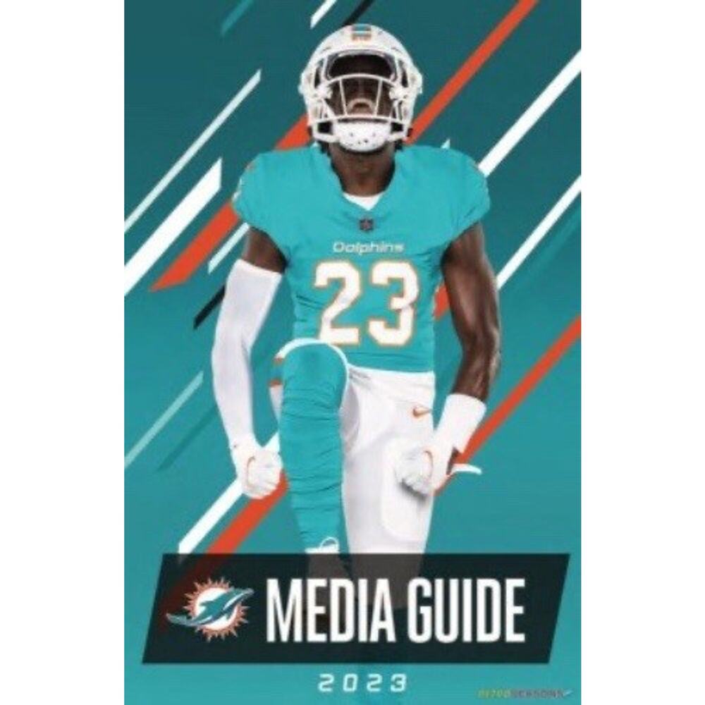 Miami Dolphins Official Media Guide 2023 NFL Team Cover On 12x8in Metal Sign